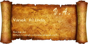 Vanek Alinda névjegykártya